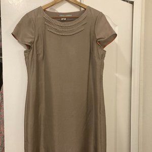 Boden tan silk dress, size 10 Regular, only worn a few times